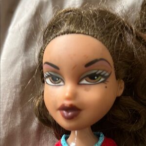 Fashion Doll with Brown Hair and Red Outfit